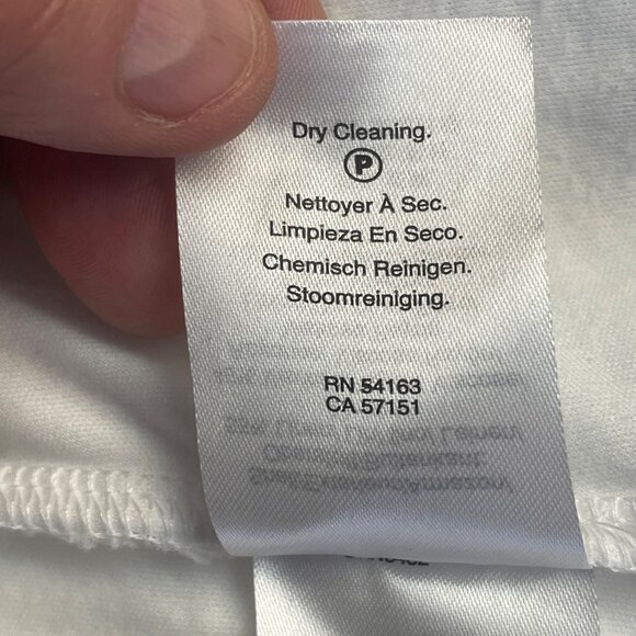 DKNY Women Beachy Linen Blend Midi Dress 14 White Black Stripe Belted Sleeveless - Picture 9 of 9